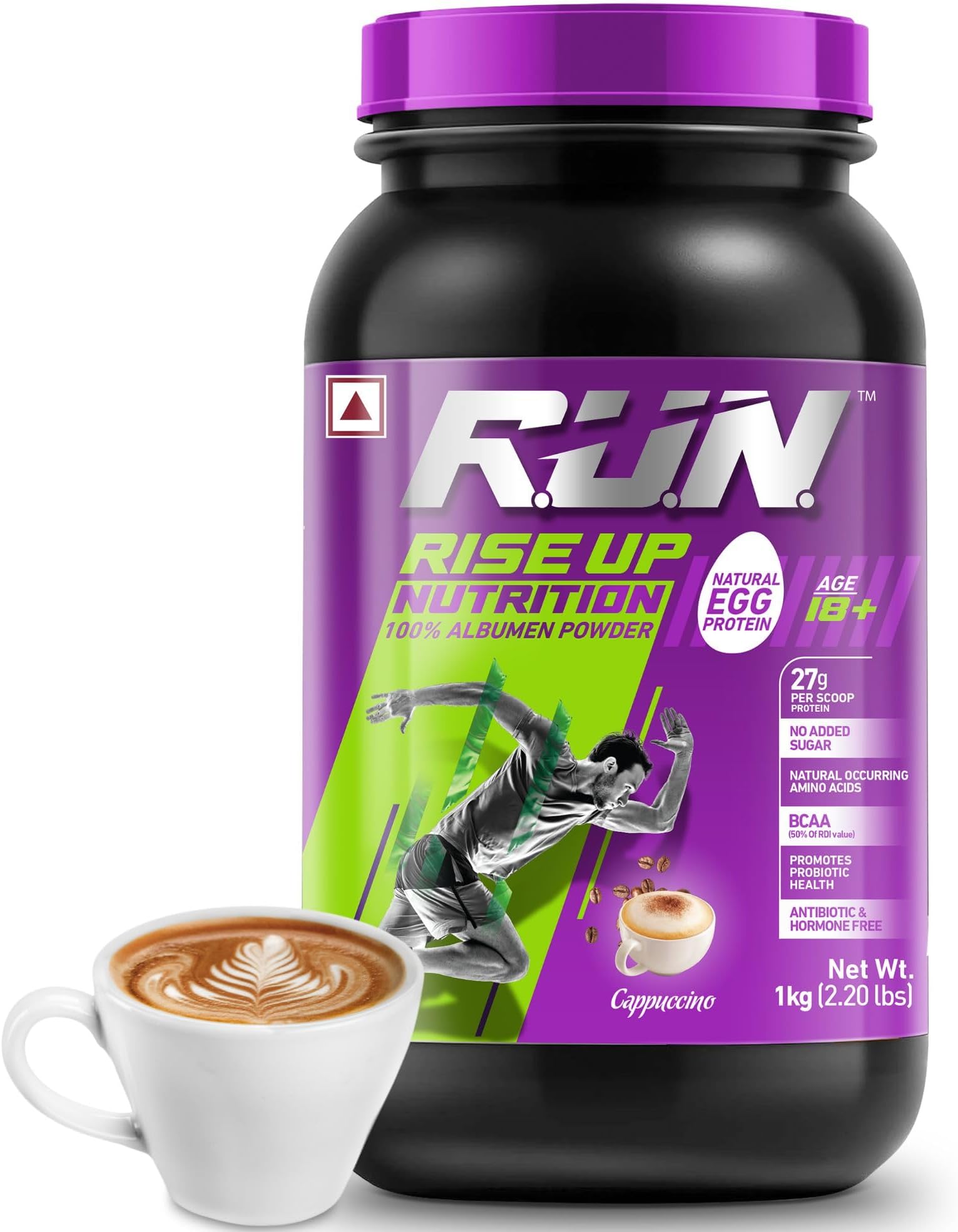 Egg White Protein Powder for Athletes,Gym & Fitness Enthusiasts |27g Protein & 14g EAA|Lactose, Soy & Gluten Free Egg Albumen Protein Powder for Immunity, Cappuccino -1kg