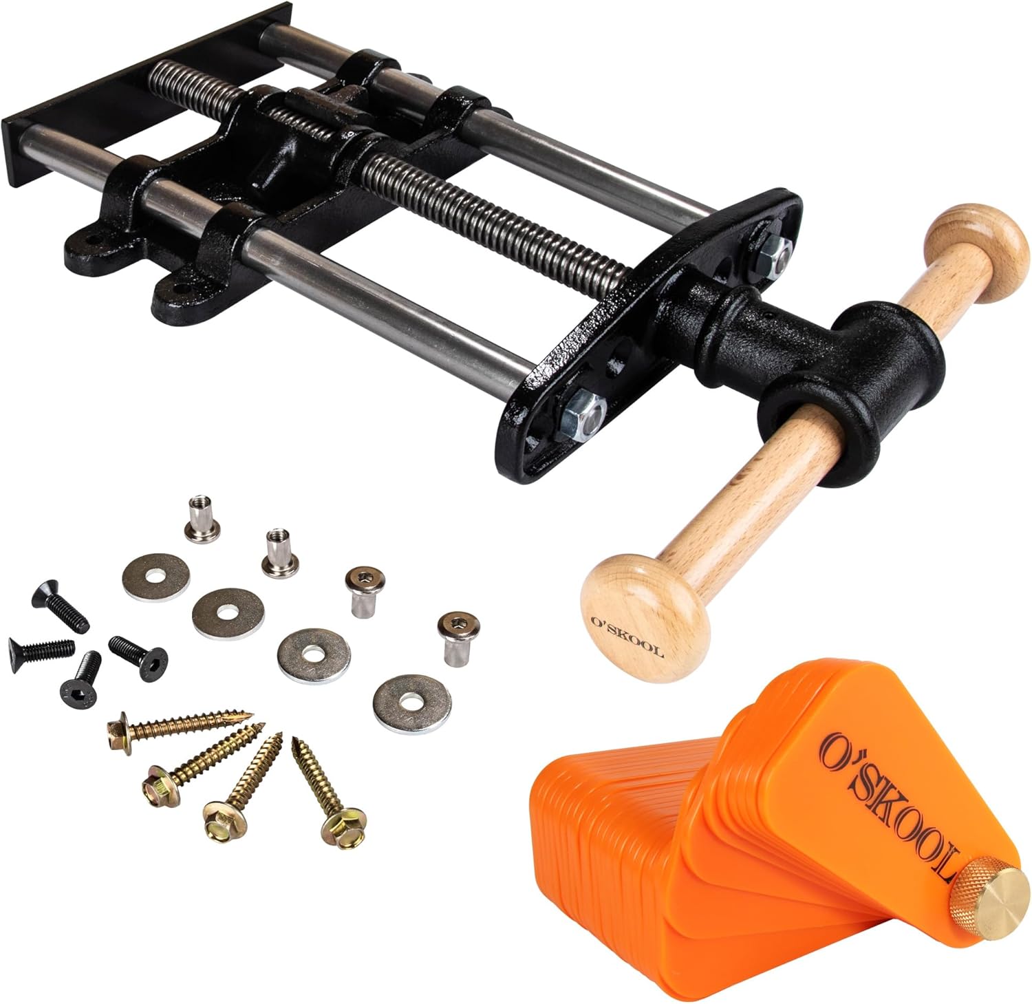 O'SKOOL 9 Inch Quick Release Workbench Front Vise with Bench Vise Stop