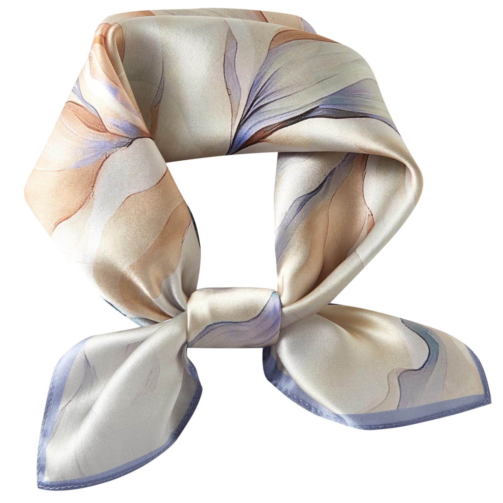 WUZININGLE 100% Mulberry Silk Neck Scarf 21''x21'' Small Square