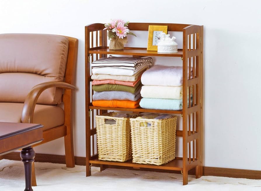 Amazon｜酒井産業 マルチラック折りたたみ(ブラウン) 収納家具 耐荷重