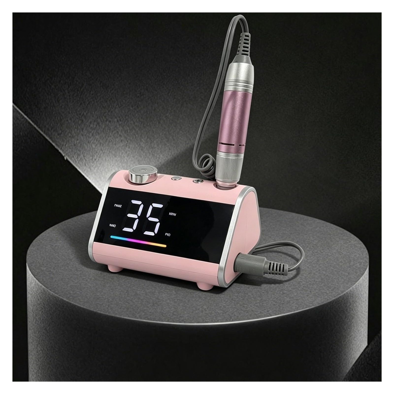 Wiertarka do paznokci, Profesjonalna maszyna do manicure elektryczna o mocy 65 W i prędkości obrotowej 35 000 obr./min(Pink)