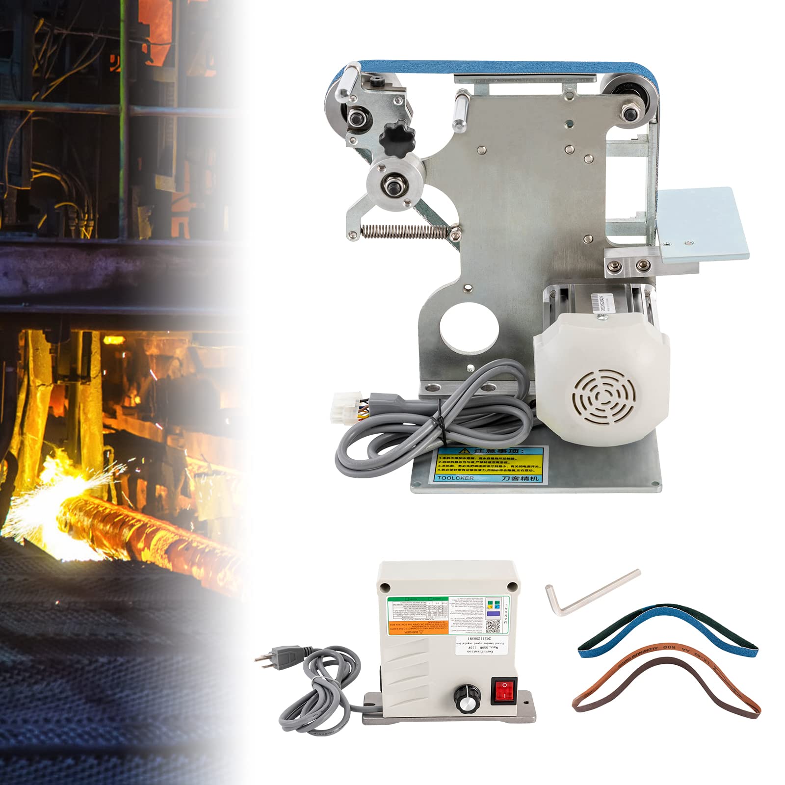 BAIODNB Belt Sander 550W 0.8HP Electric Belt Grinder Machine, 1