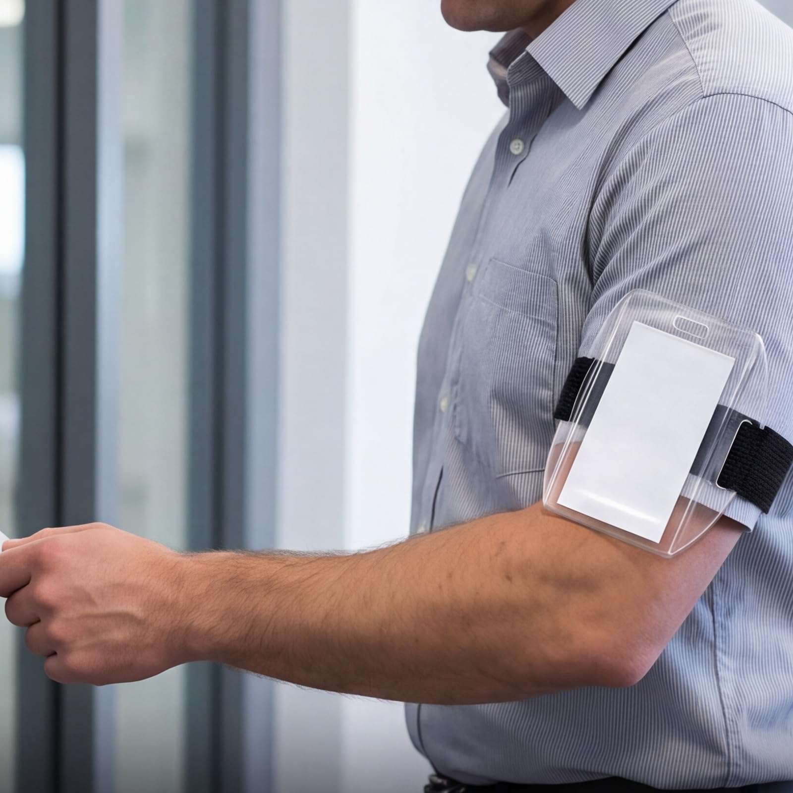 6 Stück transparente Arm-Armbänder, Ausweishalter, Kartenhülle