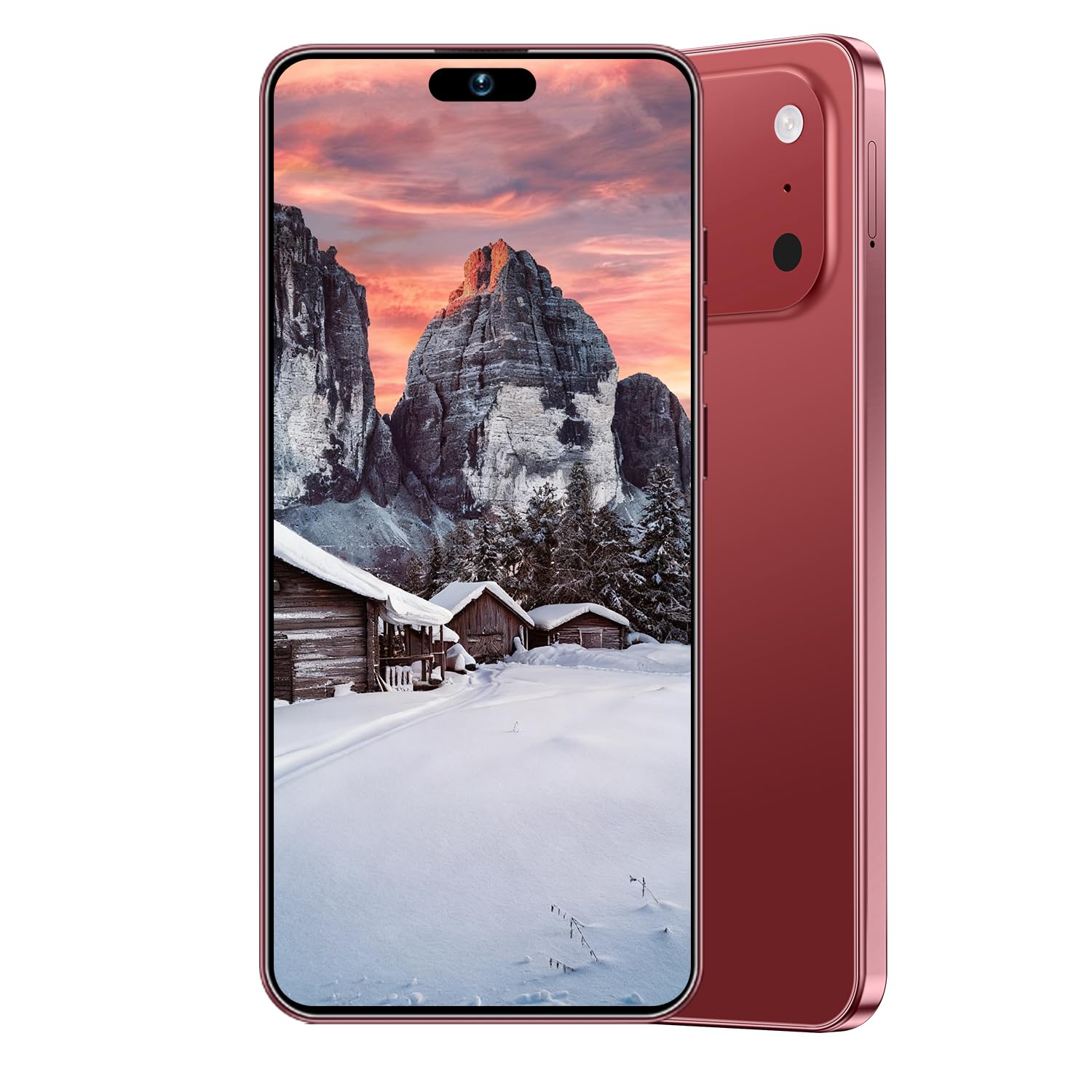 Ecshock 17PM Unlocked Phone | Cell Phone Android 15.0 | 16+512GB Smartphone| 6.99" HD Display | Long Battery Life 7000mAh | 68+108MP Zoom Camera| Fingerprint Lock | with Dual SIM (Wine Red)