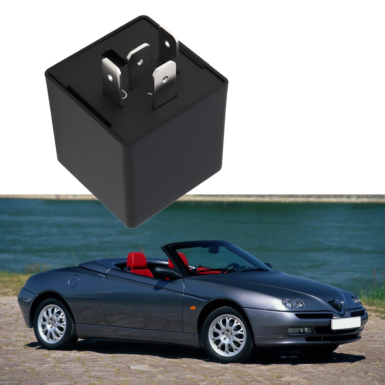 ECSiNG Relais de Clignotant 4 Broches 12 V 11659348RMP Compatible avec Alfa Romeo Spider 105 115 916 1966-2005