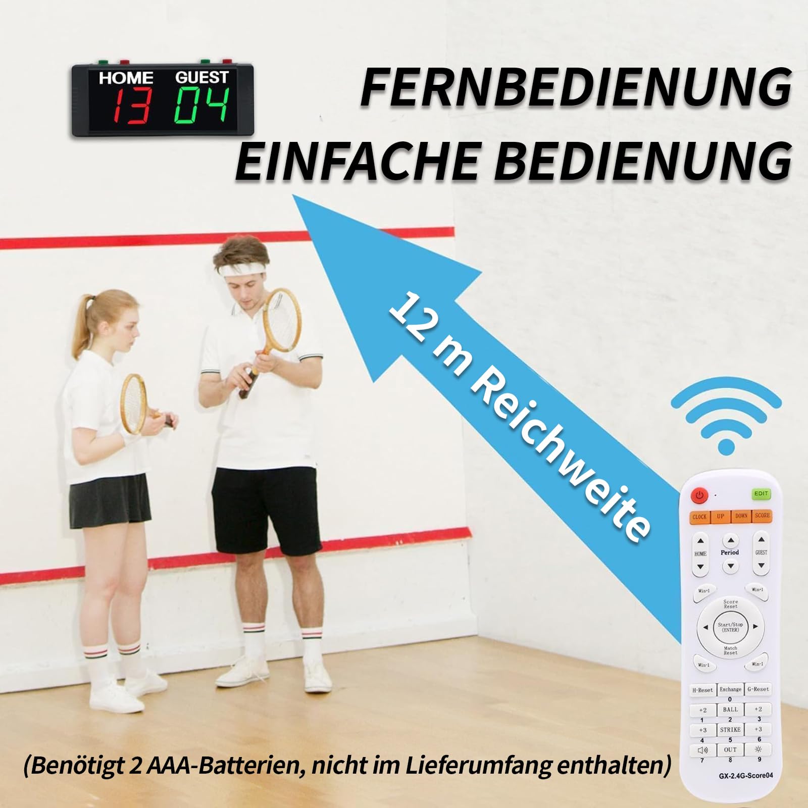Anzeigetafel Elektronische, Digitale Scoreboard mit Tasten, Tragbare Punktezähler 1,5 Zoll LED Anzeigetafel für Cornhole, Badminton Indoor Outdoor Sports