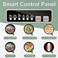 Vista 4 de Mini olla caliente inteligente con temporizador y apagado automático 1.2L antiadherente rápido cocina de fideos con cesta de vapor de acero