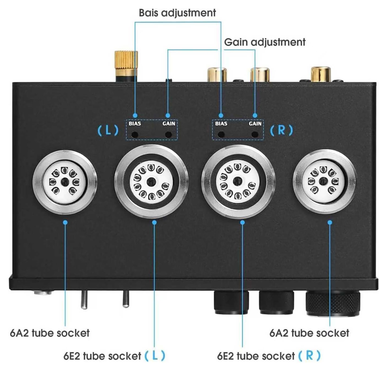 COYEUX Preamplificatore Fono, Preamplificatore per Lettore/Giradischi, con Controllo del Guadagno E Manopola del Volume, Registrazione MM, Stereo L/R/RCA/3,5 Mm, per Sistema Audio Stereo Domestico