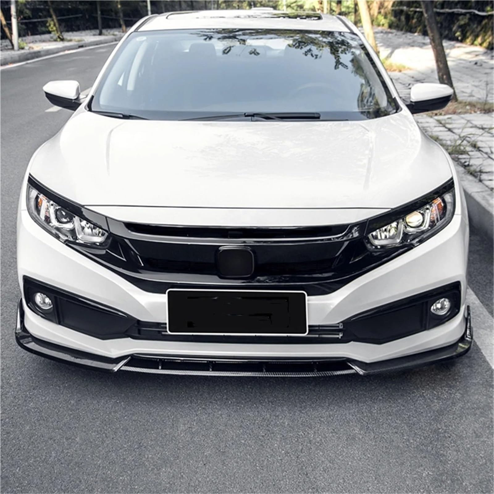 Deportivas Doble listón Parrilla Delantera Para Civic 10.ª Generación 2016-2018 Coupé Sedán. Parachoques Superior Entrada Aire Rejilla Malla Divisor Alerón