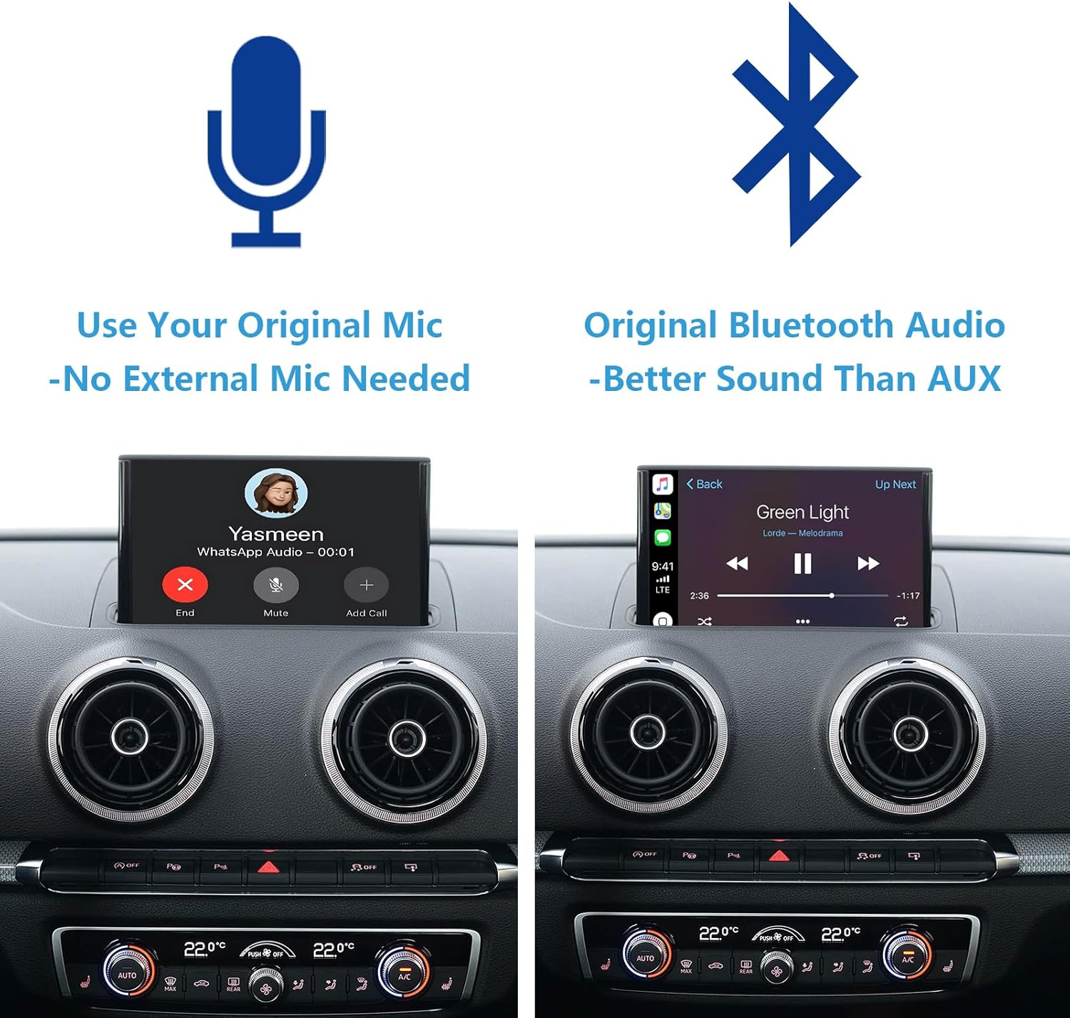 Wireless CarPlay & Android Auto Interface for Audi A3/S3 8V (2013-2020), Q2 (2018-2024), A4/A5/Q5/S4/S5/SQ5 (2017-2019), Q7 (2016-2018) – Retrofit Kit with Free Radio Removal Tool Included