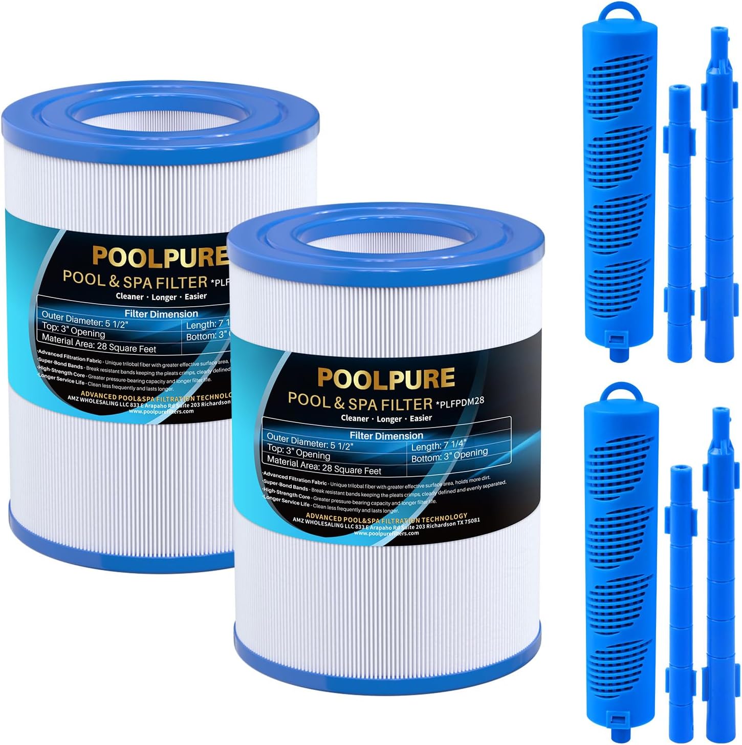 PDM28 Spa Filter and Hot Tub Mineral Stick Bundle