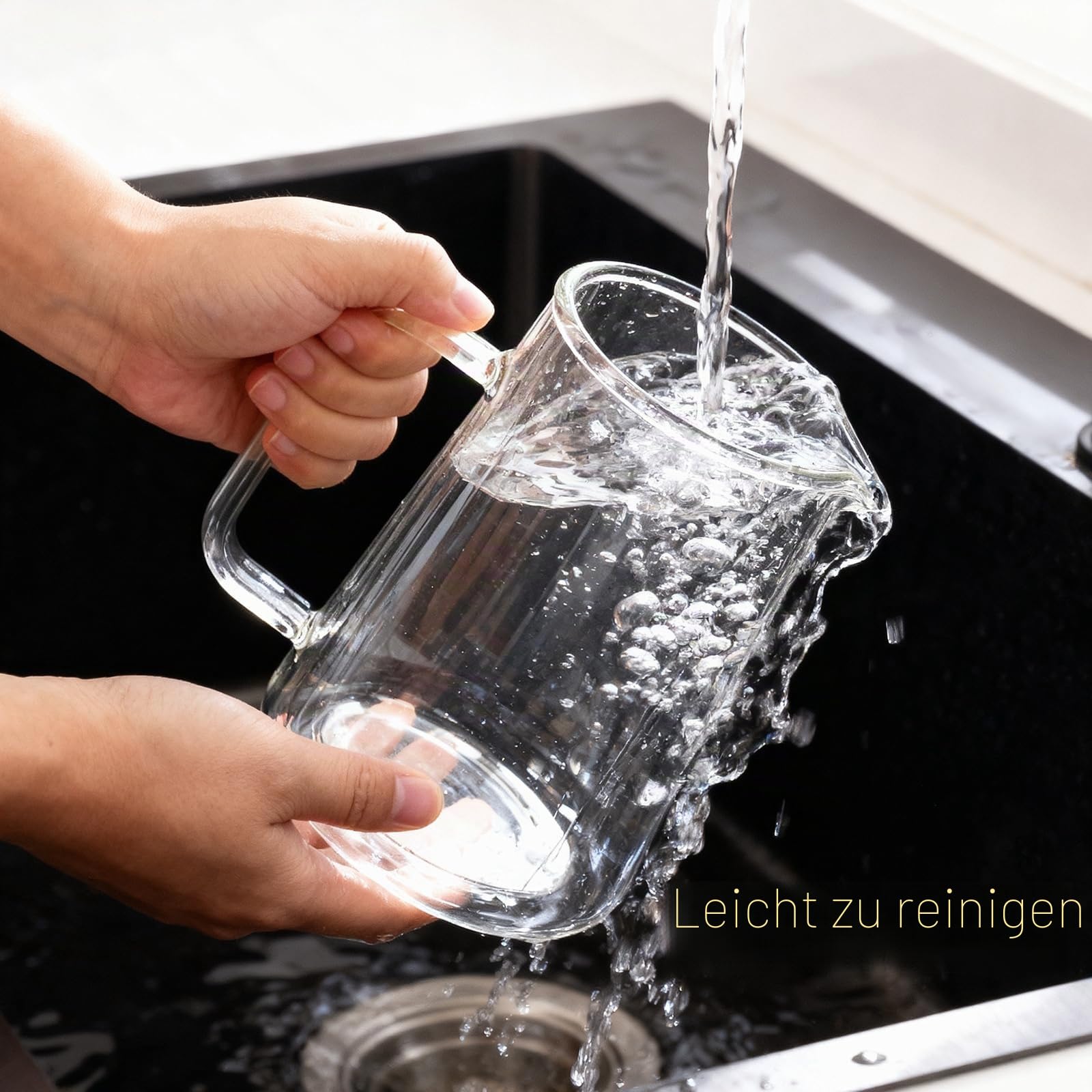 Kaffeemaschine Glas French Press 1 Liter, Doppelwandige Design, Hitzebeständig Kaffeepresse mit 4-stufiger Filtration für Kaffee auch für Tee-1000 ml