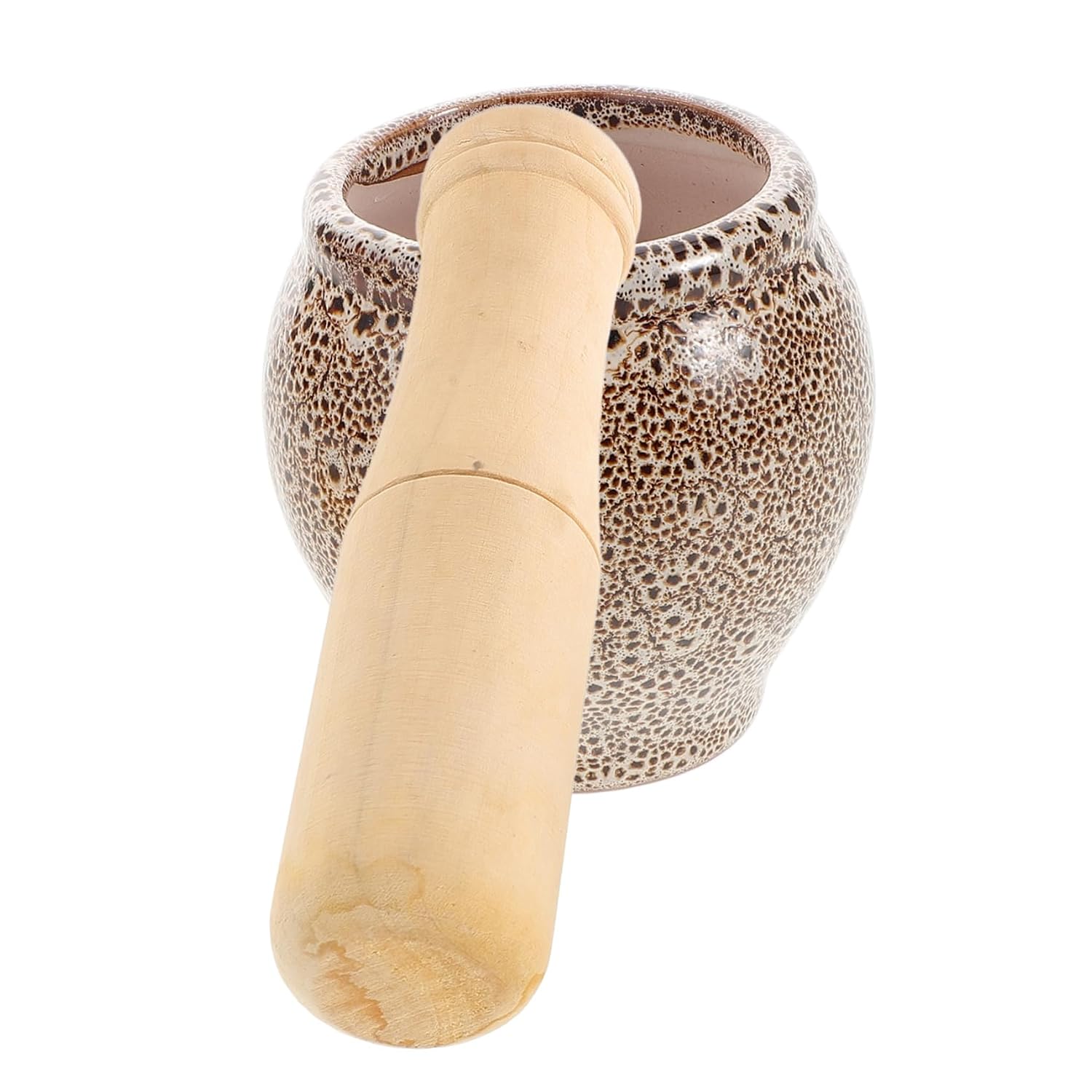 Alipis Stone Garlic Crusher Mortar and Pestle Set Traditional Ceramic Garlic Masher for Kitchen Use Manual Spice Grinding Tool for Home Cooking and Medicinal Herbs