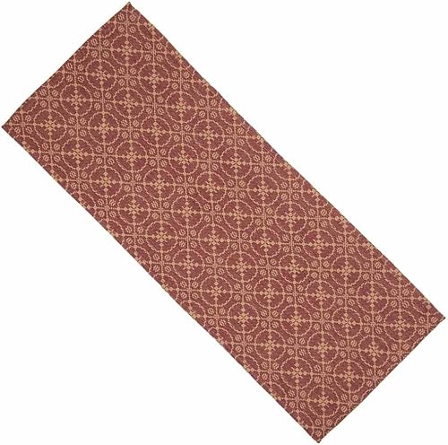 Home Collection by Raghu Marshfield - Camino de mesa jacquard rojo y bronceado, 14 x 36 pulgadas