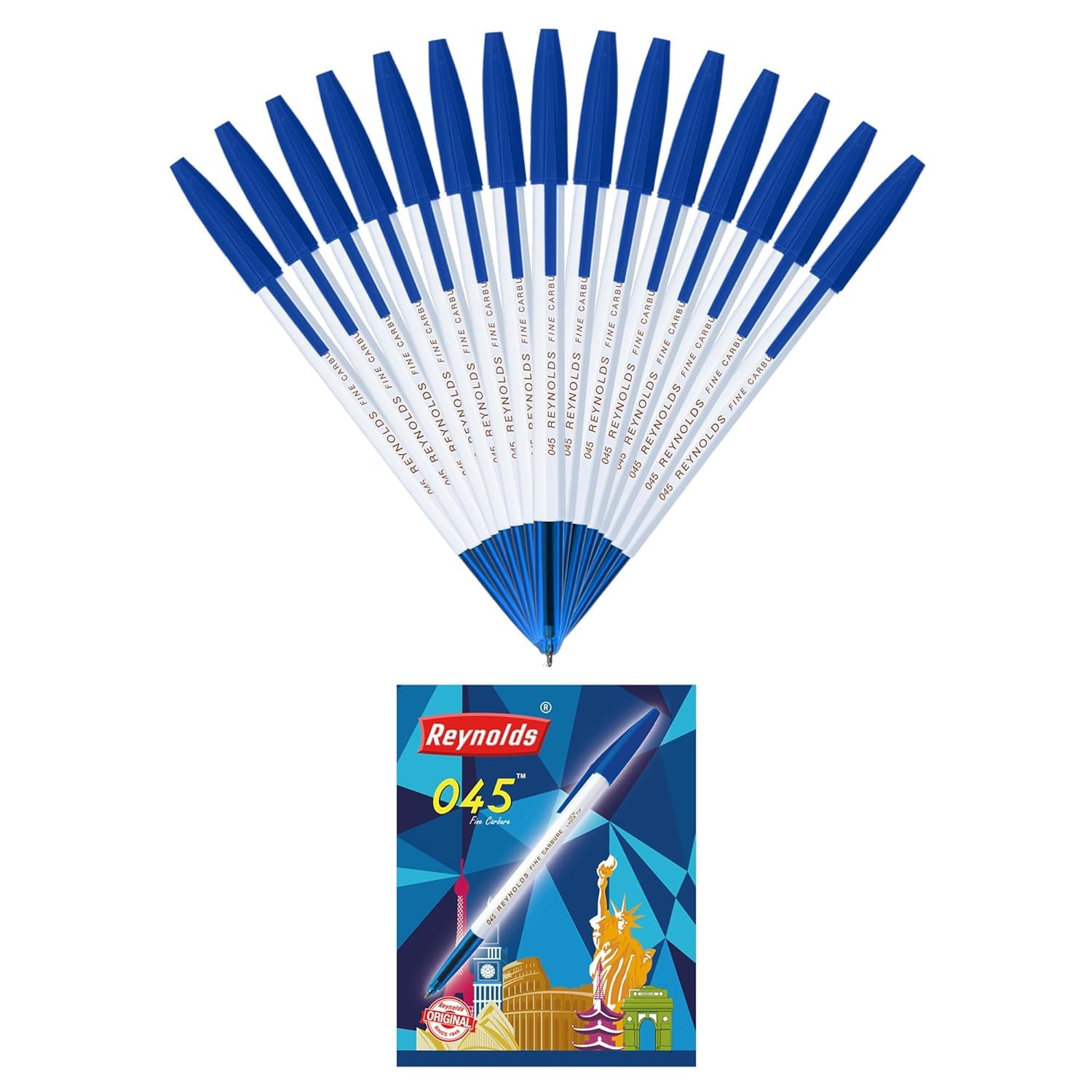 Reynolds 045 CARBURE 25 CT JAR, 16 BLUE, 6 BLACK & 3 RED | Ball Point Pen Set With Comfortable Grip | Pens For Writing | School and Office Stationery | Pens For Students | 0.7mm Tip Size — Amazon image 9