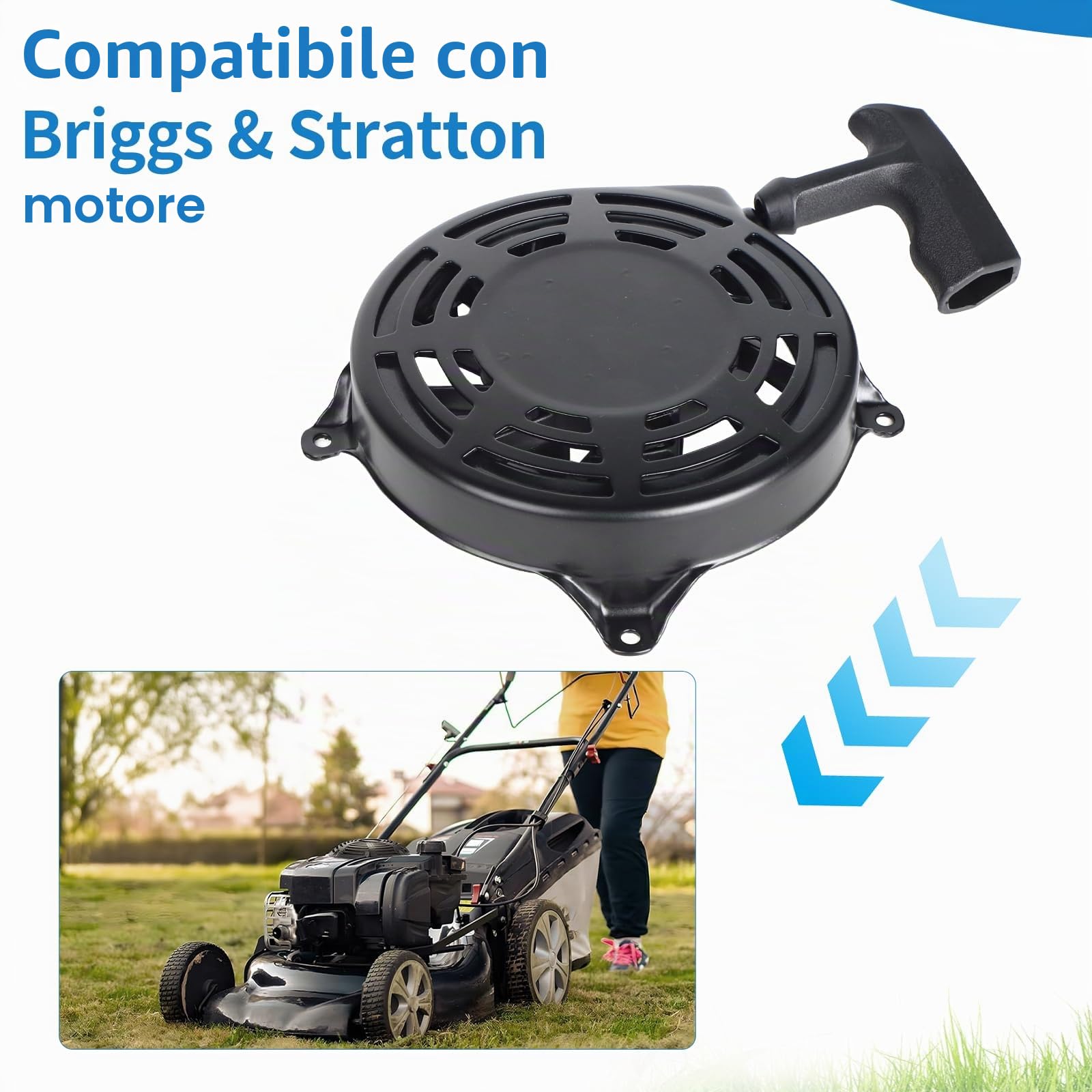 SWAWIS Avviamento a Strappo per Briggs & Stratton 497680 498144 Tosaerba Avviamento a Strappo per Oregon 31-068 Rotary 12368 Tosaerba Avviamento per Tosaerba Avviamento Manuale