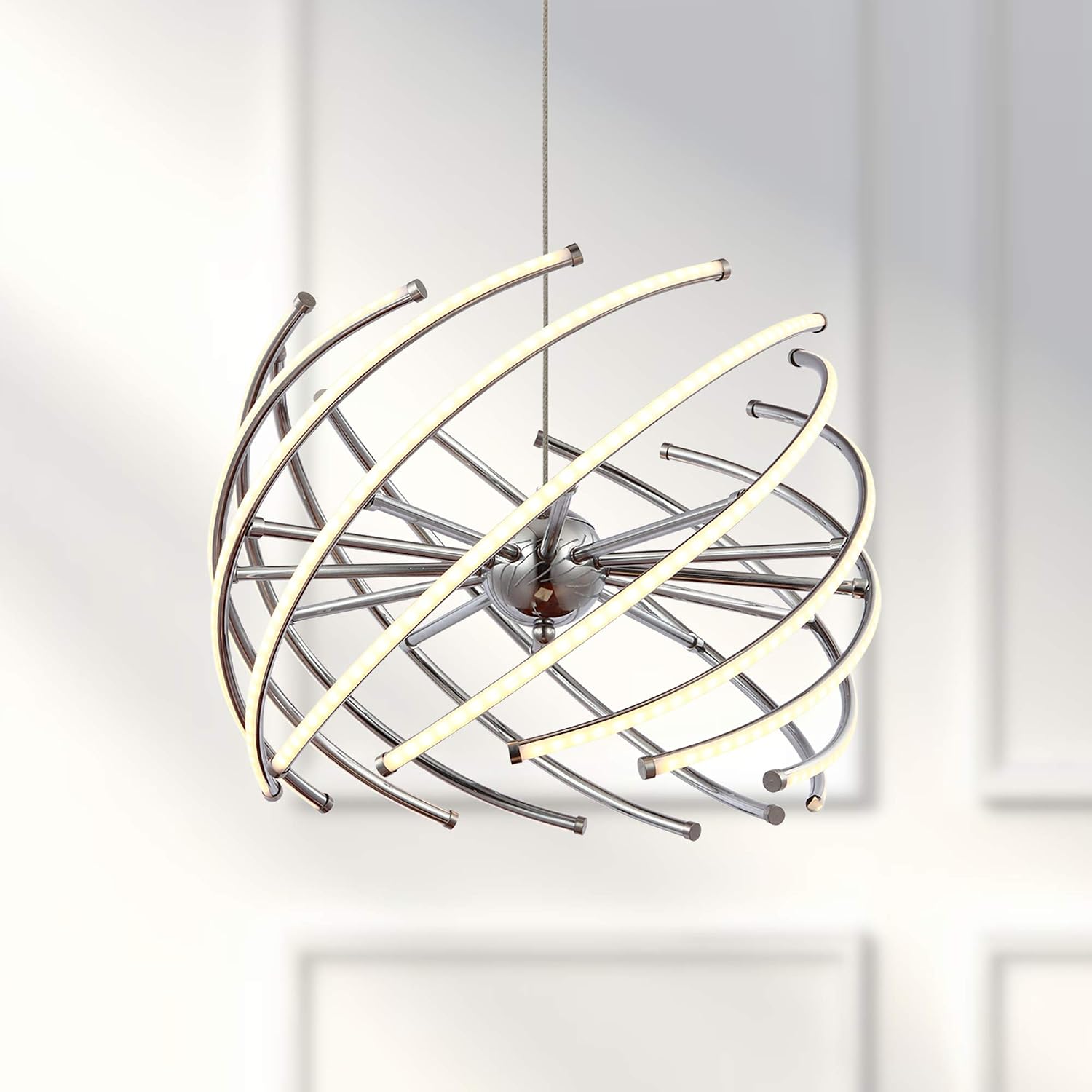 Maxax LED Chandelier 3.8W LED Pendant Light with 12 Tubes,Cord &Tube Adjustable for Dining Room,Bathroom, Bedroom,Living Room