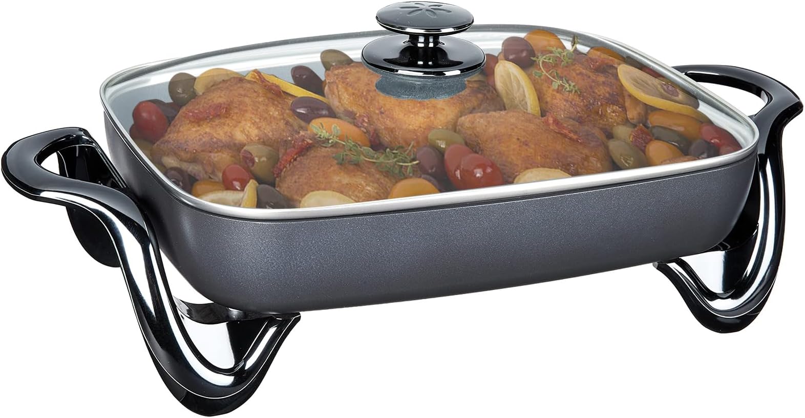 Electric Skillets Nonstick 16Inch ExtraLarge with Lids