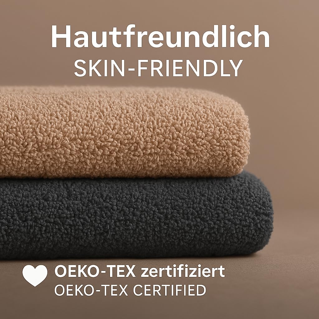 Betz Berlin Handtuch-Set 12-teilig 100% Baumwolle Oeko-TEX® 360g/m² Cappuccino Graphit