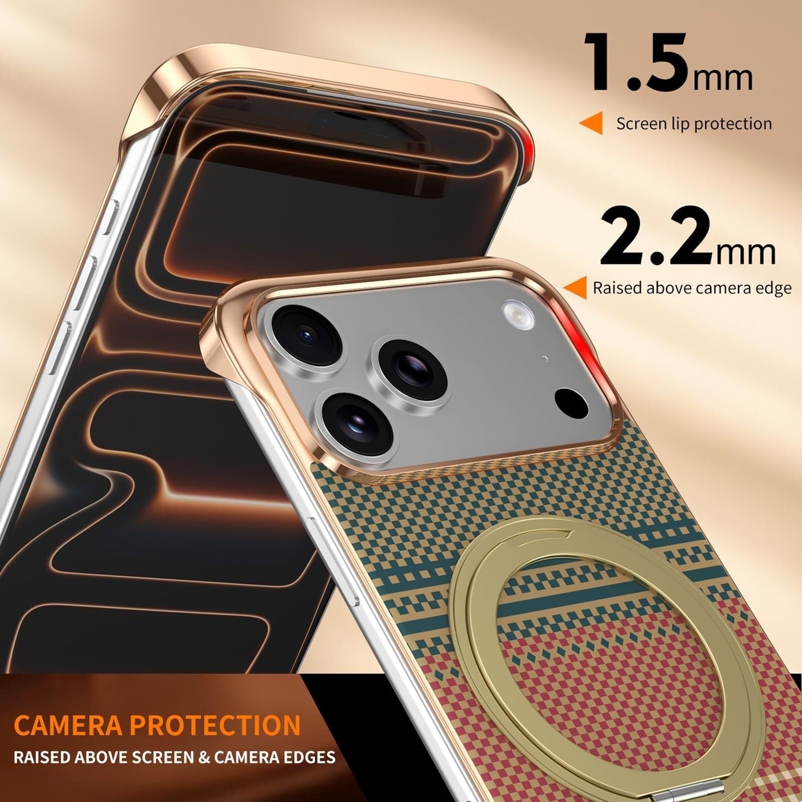 Generico Custodia Per IPhone 17 Pro Max/17 Pro/17, Supporto Ad Anello Magnetico Custodia
