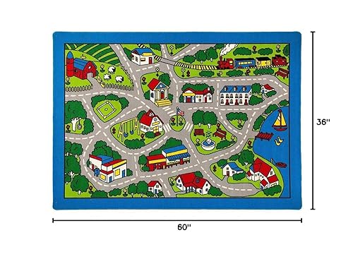 Miniatura 2 de Alfombra infantil de pueblo de pueblo (3 pies x 5 pies)