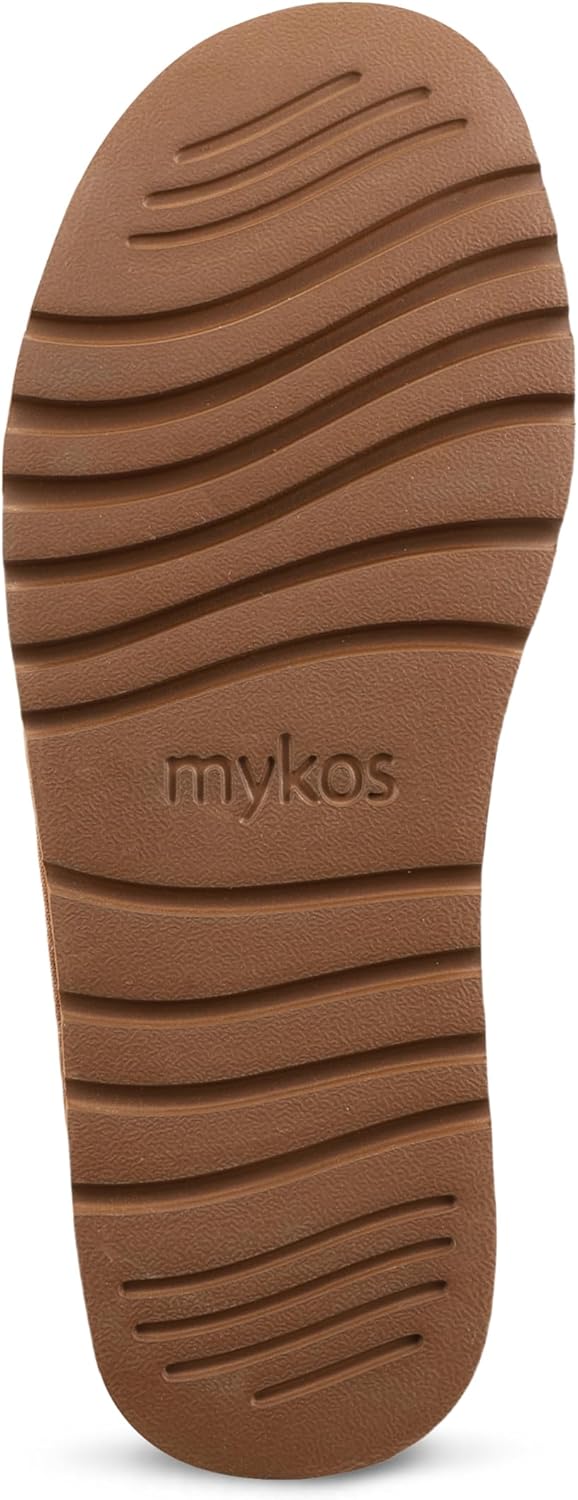mykos Women's Cassie Suede Slip-On Platform (1.65") Mule - Water & Stain Resistant - Sheepskin Lined Slipper - Fashionable, Cozy for Lounging and Casual Wear