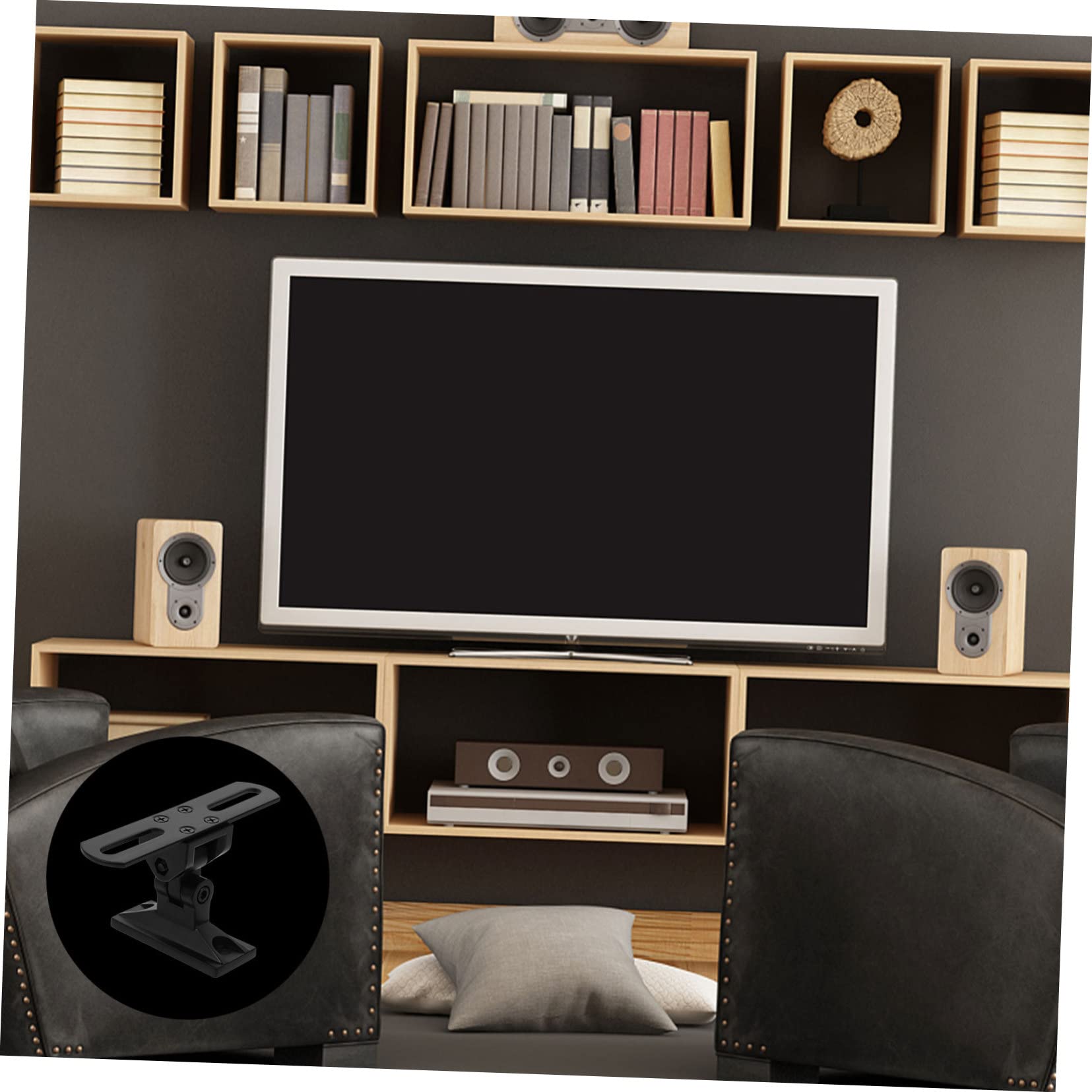 Soporte de Pared para Altavoz Ajustable y Giratorio en Aleación de Zinc y Acero Laminado en Frío para Montaje en Sala, Capacidad hasta 7kg