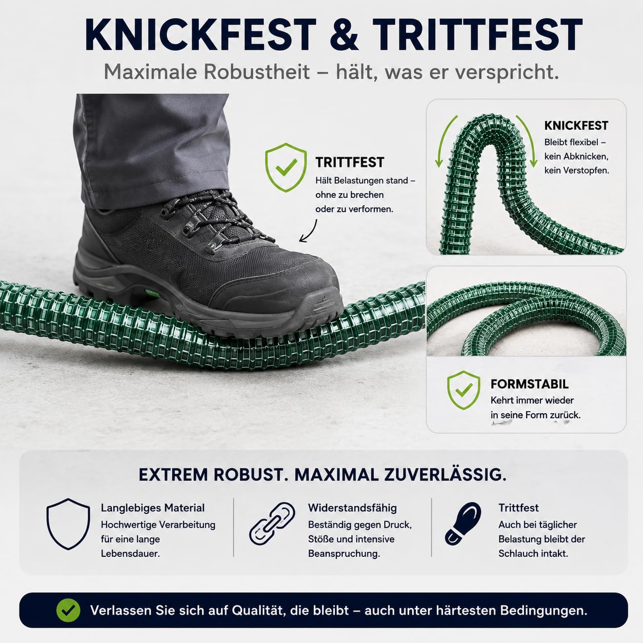 Saugschlauch MADE IN GERMANY - Industrieschlauch kompatibel für ALLE Kärcher WD1 WD2 WD3 WD4 WD5 WD6 WD7... und A 2... Modelle - mit Stahlfeder - Extrem robust und flexibel - Bestleistung beim Saugen