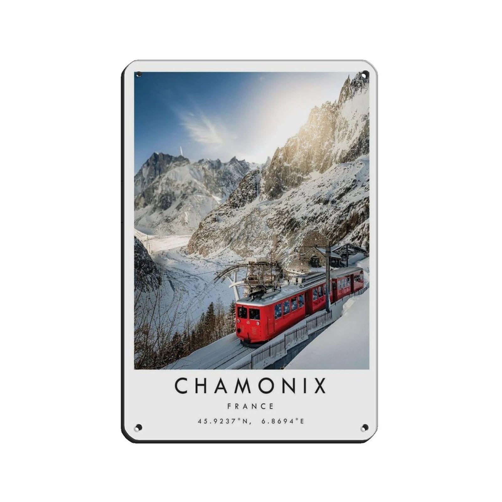 Chamonix Travel, France Poster (48) Tin Sign Vintage Metal Pub Club Cafe Bar Home Wall Art Decoration Poster Retro 8x12inch(20x30cm)