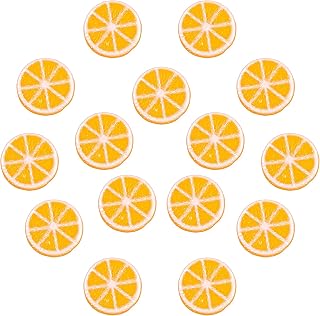 15 PCS 0.8 Inch Simulation Yellow Fake Fruit Dried Lemon Slices Small Artificial Plastic Faux Lemons Fruit Party Favors Decorations for Home House Kitchen Party Decoration DIY Crafts Making Supplies