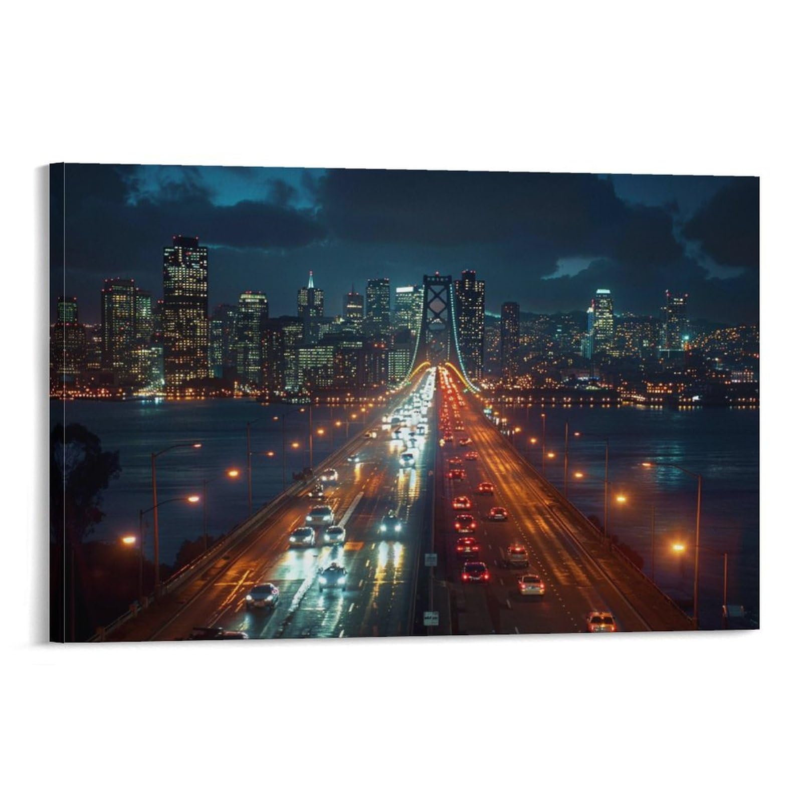 Amazon.co.jp: 絵画 ゴールデンゲートブリッジから眺める街の夜景