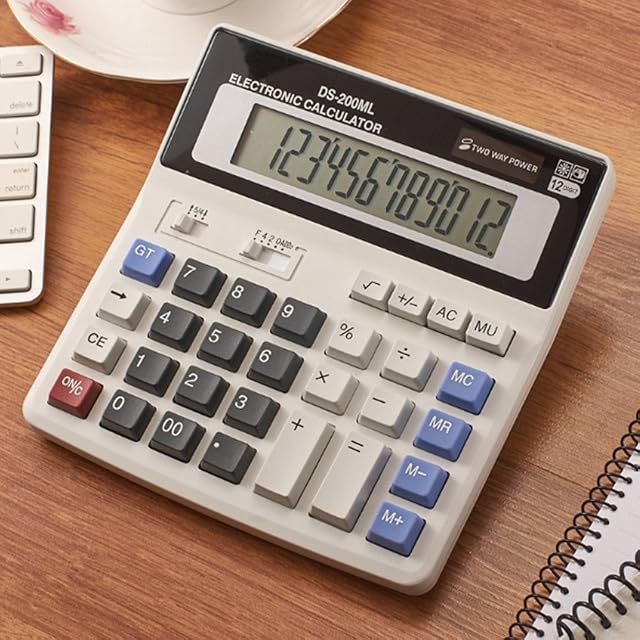 12-Digit Battery Dual Powered Handheld Electronic Business Mini Solar Basic Desktop Financial Scientific Office Calculator Simple Desk Calculators