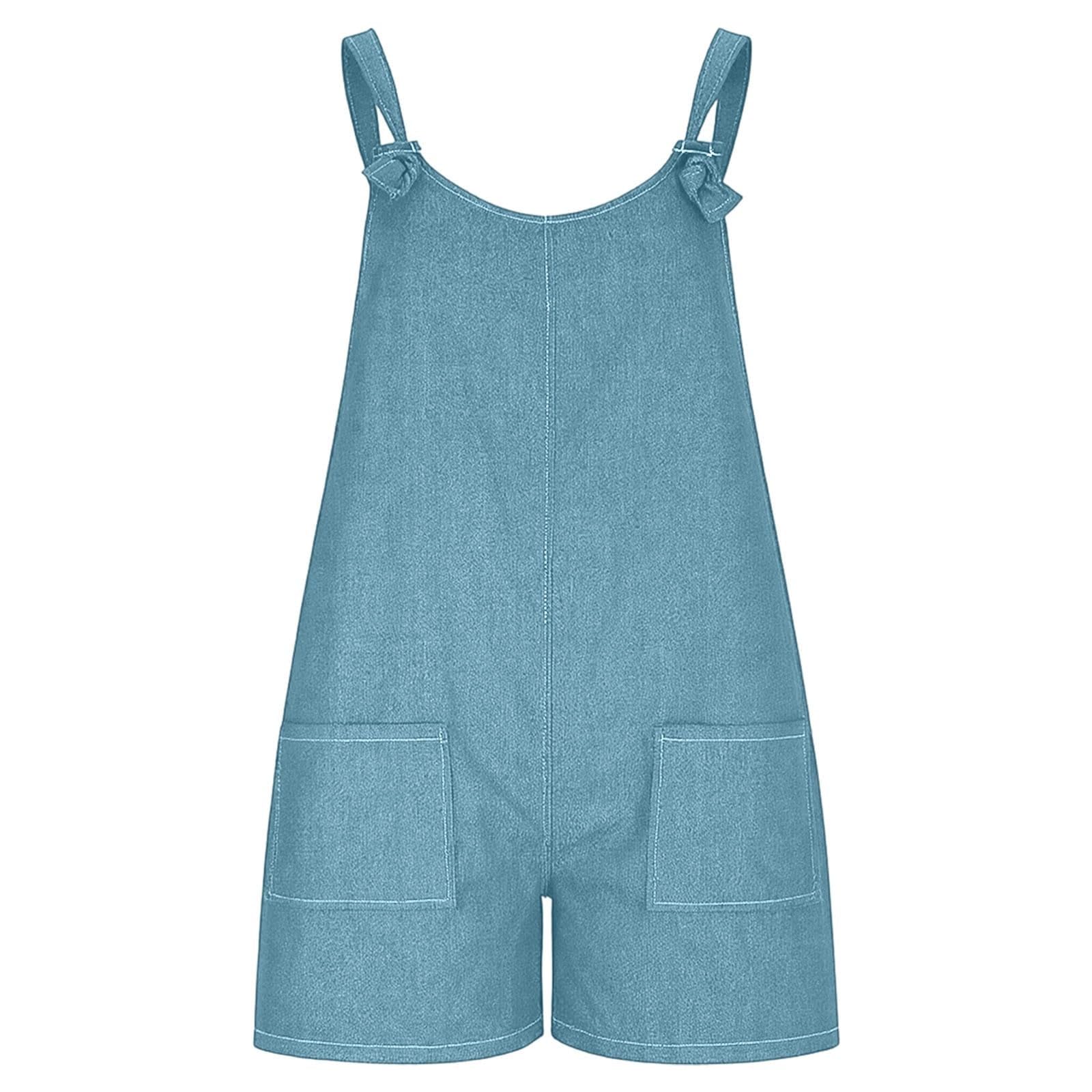 Tuta da donna in jeans con bretelle e tasche | Tuta in denim a gamba larga, comoda ed elegante, per tutti i giorni, tempo libero, appuntamenti