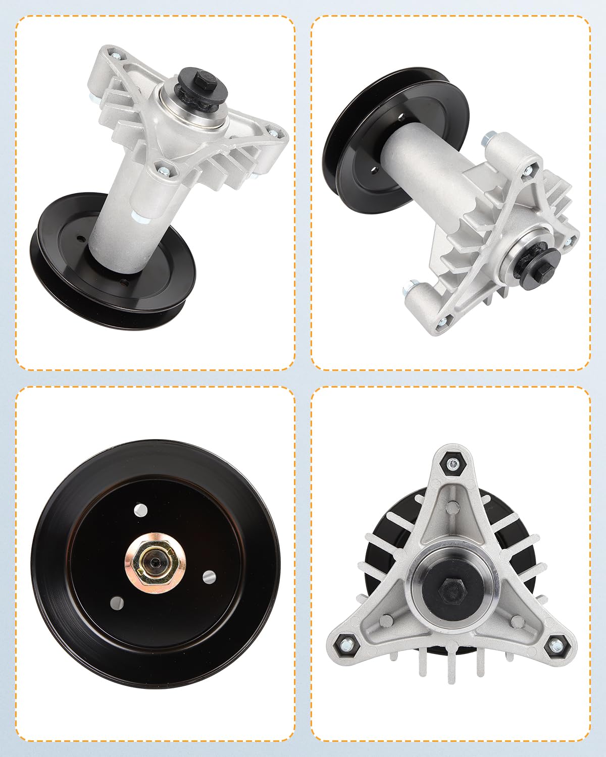 Eje para cortacésped con polea para AYP Husqvarna Craftsman Jonsered Poulan Pro 38 de 42 pulgadas para tractores de césped, mandril, número de pieza de repuesto 130794 532130794 539110158