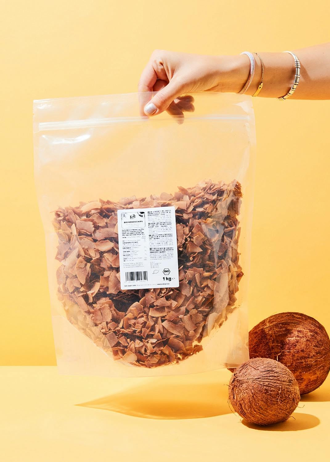 KoRo - Chips di cocco bio con zucchero di fiori di cocco | 1 kg