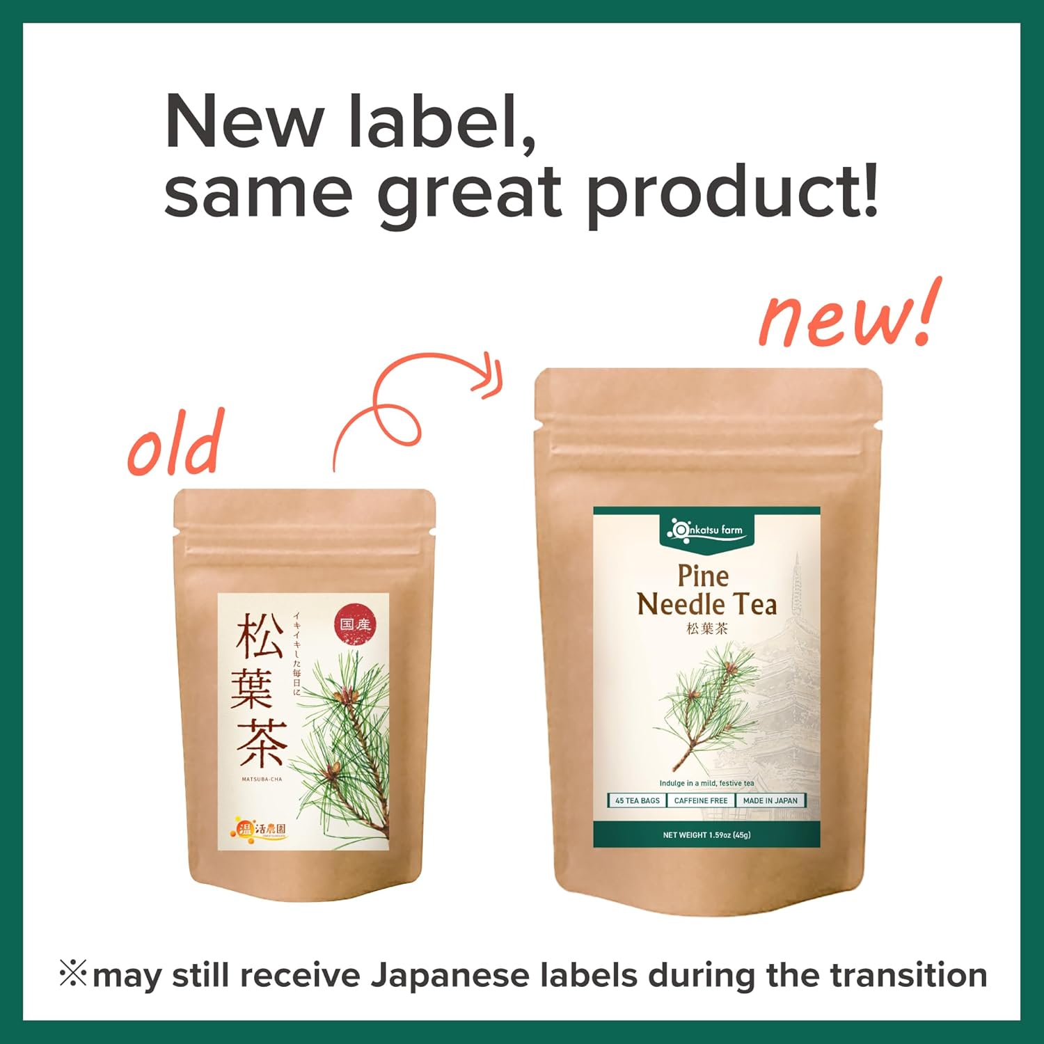 Onkatsu Farm Pine Needle Premium Japanese Tea Bags, Festive Aromatic Flavor, Hot or Iced, Caffeine Free, 45 Total Tea Bags - Image 4