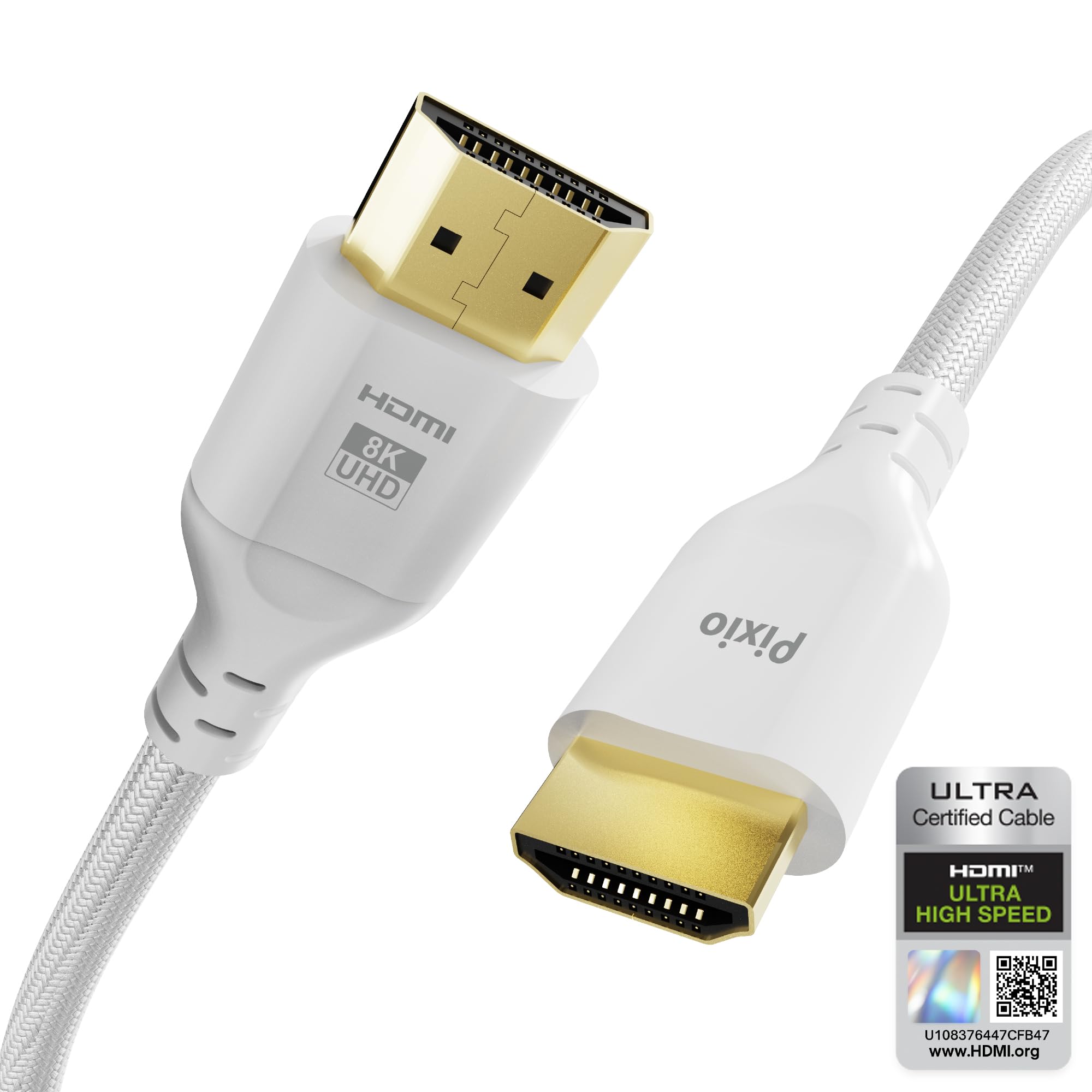 Pixio White HDMI 2.1 Cable