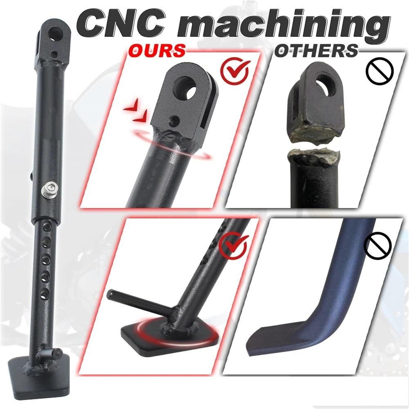 Rivestimenti Laterali Moto Cavalletto Regolabile Kick Cavalletto Laterale per K&awasaki Z125 PRO 2017-2024 Z125 PRO SE Z125 PRO KRT KSR110