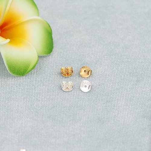 Miniatura 7 de 16 unidades8 pares de aretes chapados en oro de 18 quilates para tachuelas, de plata de ley 925, no se decolora, seguro, hipoalergénico seguro (0.2