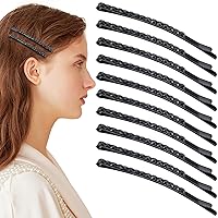 Vista 8 de 40 pinzas de metal de 2.44 pulgadas con diamantes de imitación negros, horquillas decorativas y brillantes para el cabello, accesorios