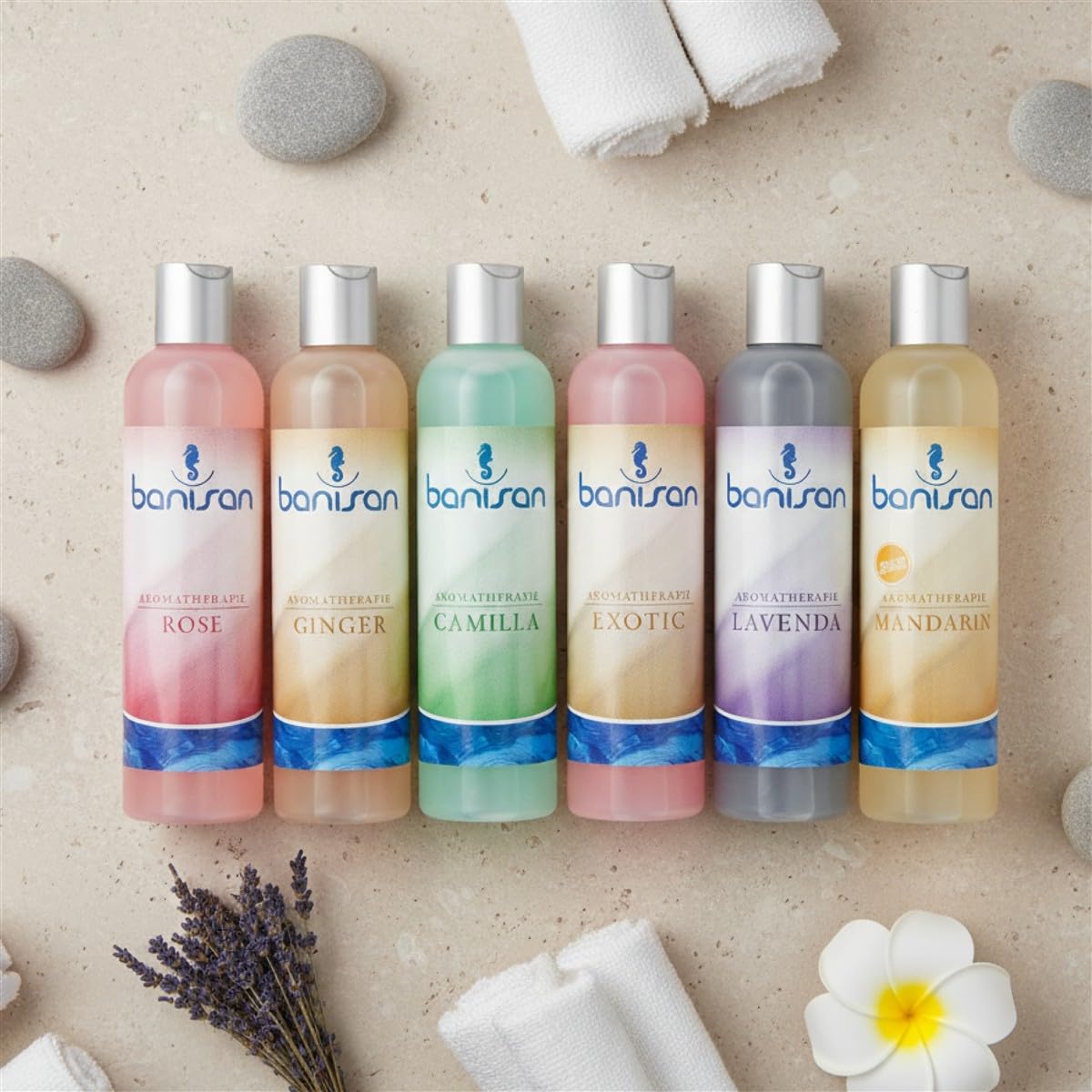 6 Badezusätze, Aromatherapie 6x 250 ml, ergiebig, nicht schäumende Rezeptur für Whirlpools, perfektes Geschenk zu jedem Anlass, für alle gängigen Whirlpools geeignet