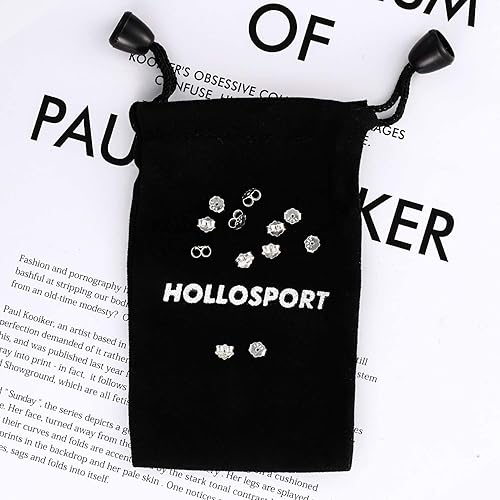 Miniatura 4 de Reemplazo de plata de ley S925 para aretes, 12 piezas6 pares de soportes perforados seguros para postes, hipoalergénico con cierre de seguridad de