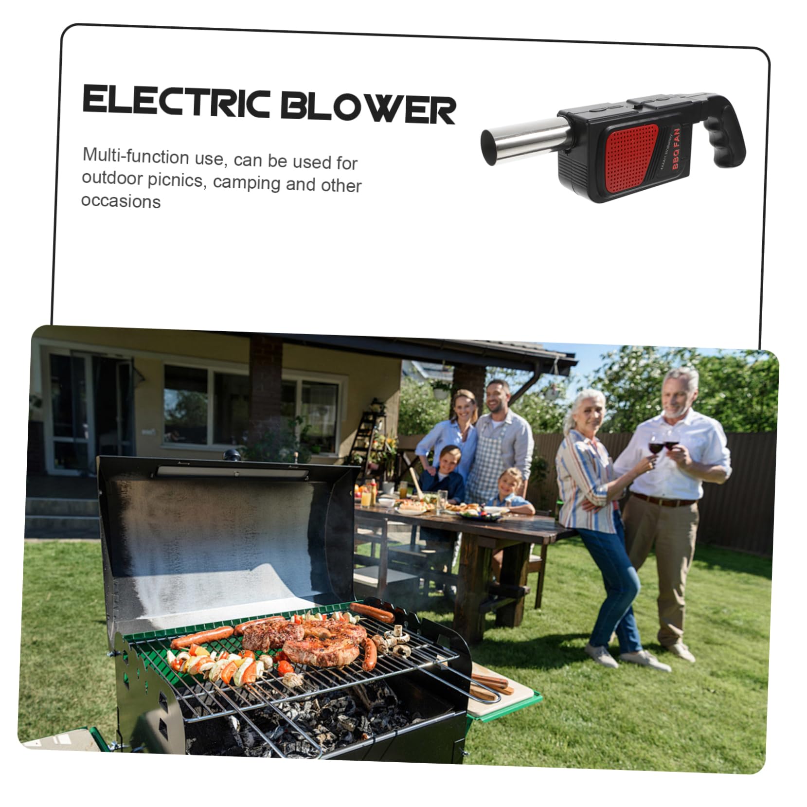 Toddmomy Soffiatore D'aria Portatile Per Barbecue 2 Pezzi, Accendifuoco Elettrico a Batterie Aa, Ventilatore Per Stufa e, Per Picnic e Campeggio