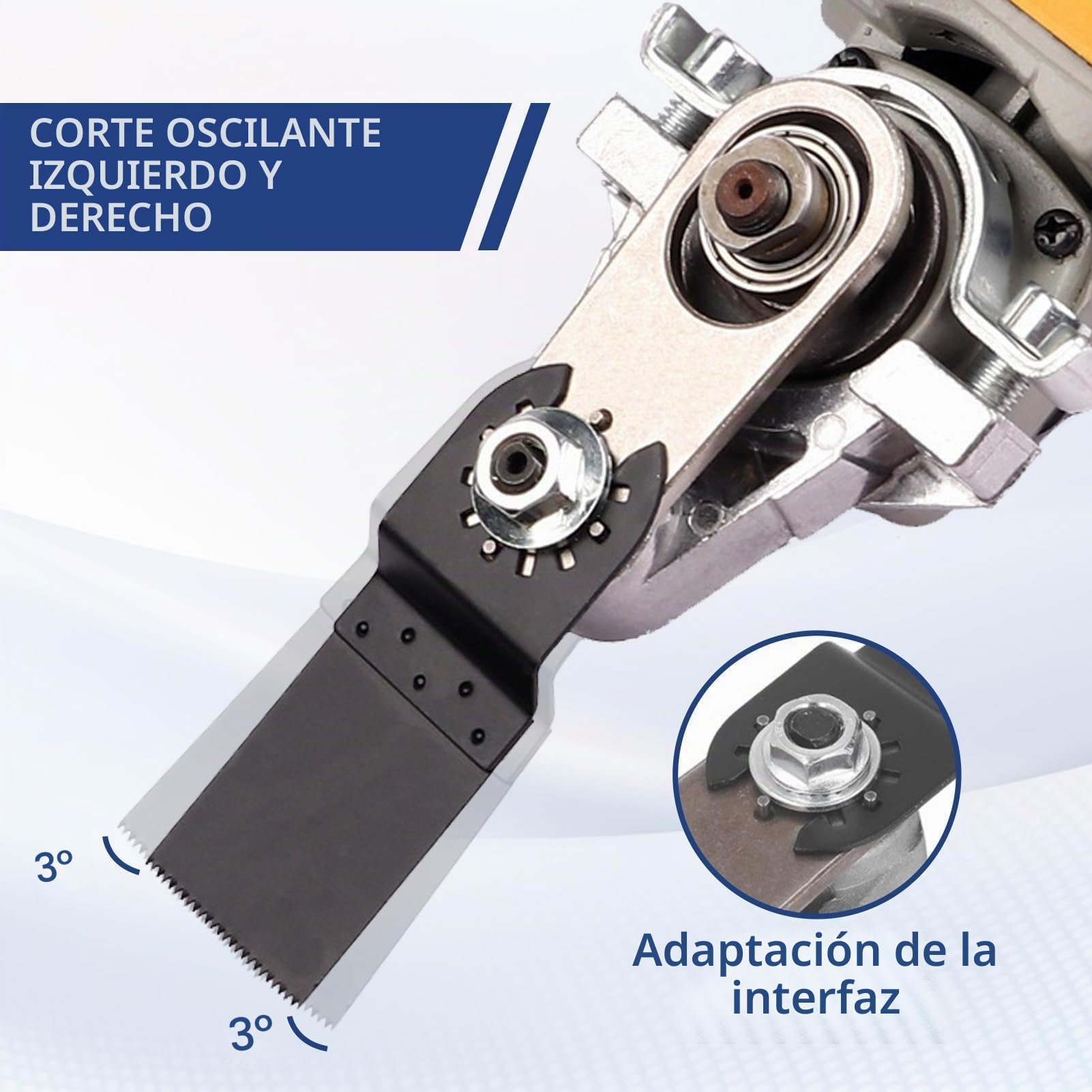 Herramienta Oscilante Adaptador Multiherramienta Eléctrica, Amoladora De ángulo Convertidor, Kit Adaptador Hoja Sierra Y Papel Lija Triangula Para Madera, Pared, Lijado, Pulido Y Esmerilado