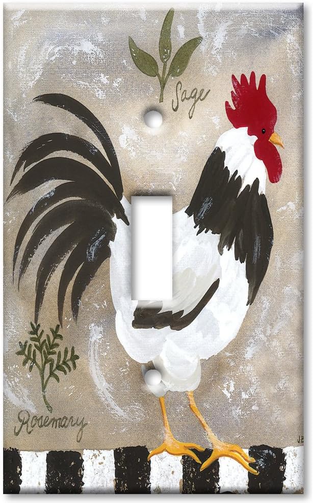 Art Plates - Jennifers Rooster Switch Plate - Single Toggle