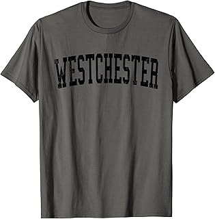 Vintage Westchester IL Distressed Black Varsity Style T-Shirt