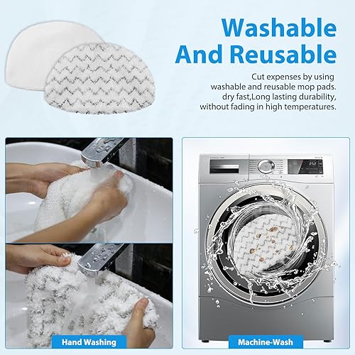 Miniatura 4 de Extolife Paquete de 10 almohadillas para mopa de vapor Bissell Powerfresh serie 1806 1940 1544 1440 2075A 2685A 2078 2181 2814, modelo 1940A 19404