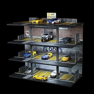 1/64 Scale Die-cast Model Car Display Case Organizer - Parking Garage Diorama Compatible with Hot Wheels Matchbox Mini GT,for Toy Car Display and Storage 20 Parking Spaces (Mix)