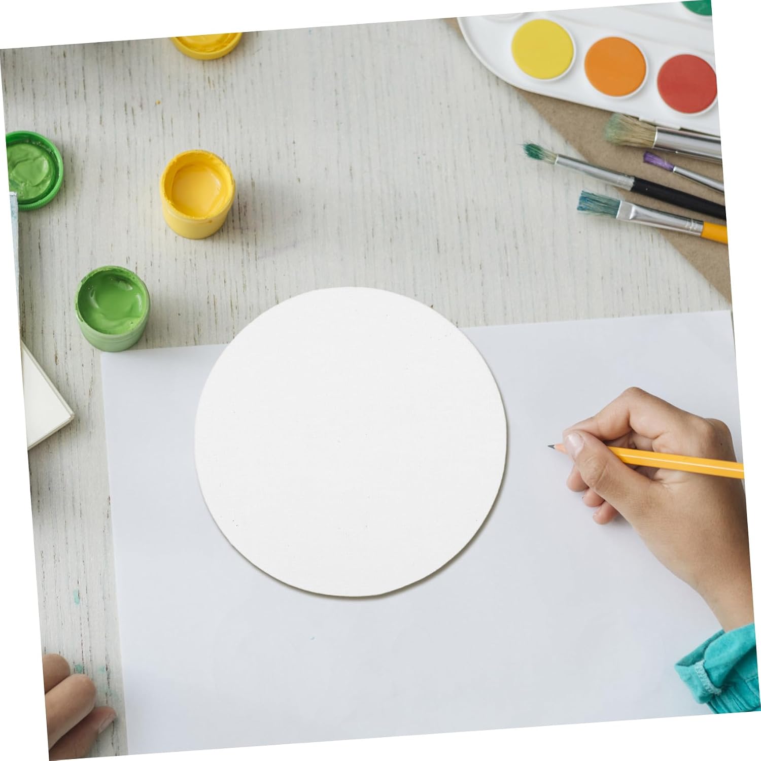8pcs Round Art Canvas Panels White Oil Paint Canvas Drawing Board Artist Board Paint Oil Painting Supplies for Students and Hobbyists