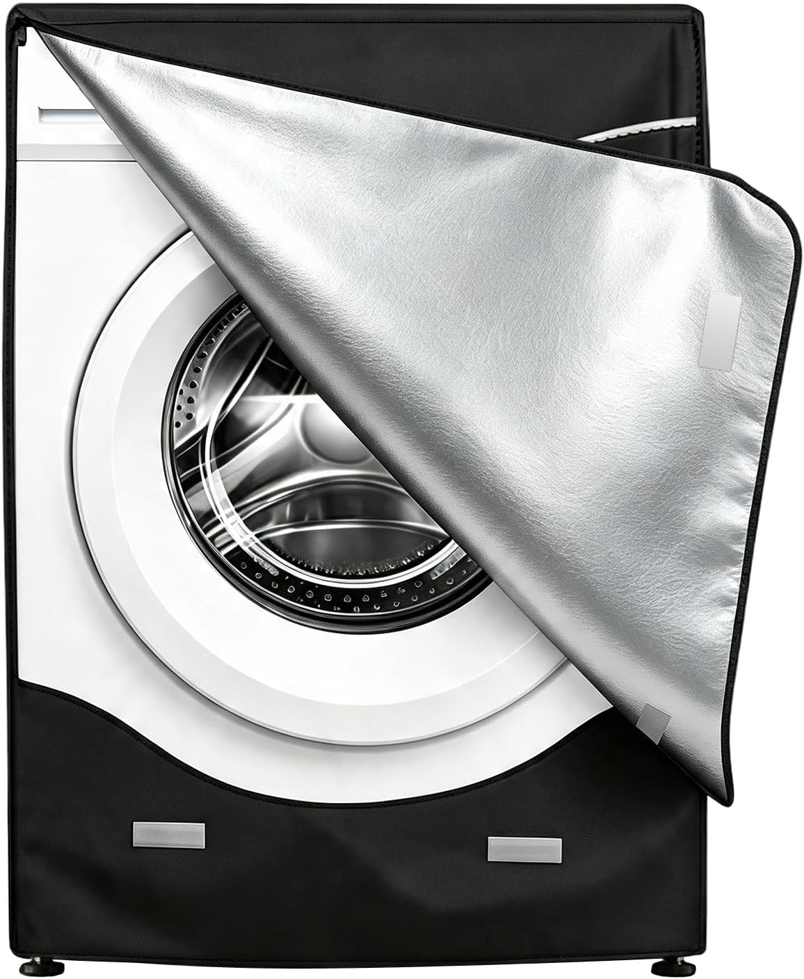 Covolo Washer/Dryer Cover,Washine Machine Cover for Waterproof and dustproof thickening Front-Loading Machine (black)